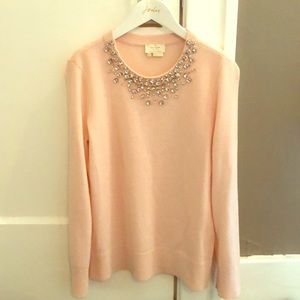 Kate Spade XS baby pink embellished sweater